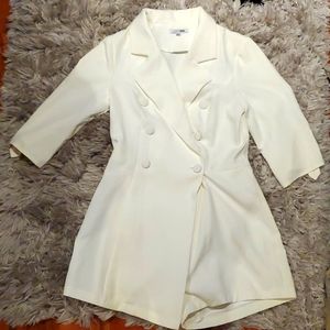 White blazer rompers Jumpsuit